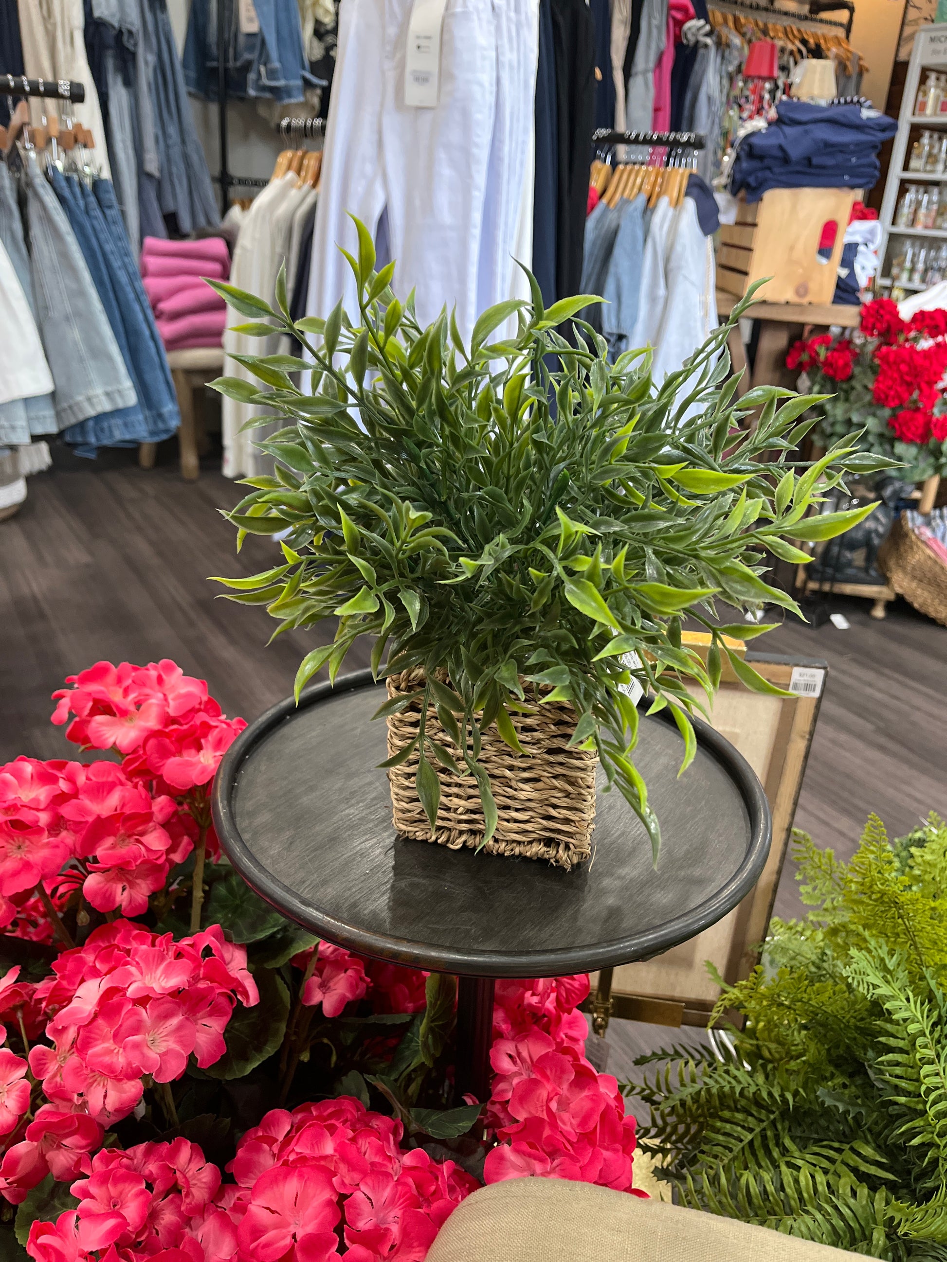 Herbs in square woven basket