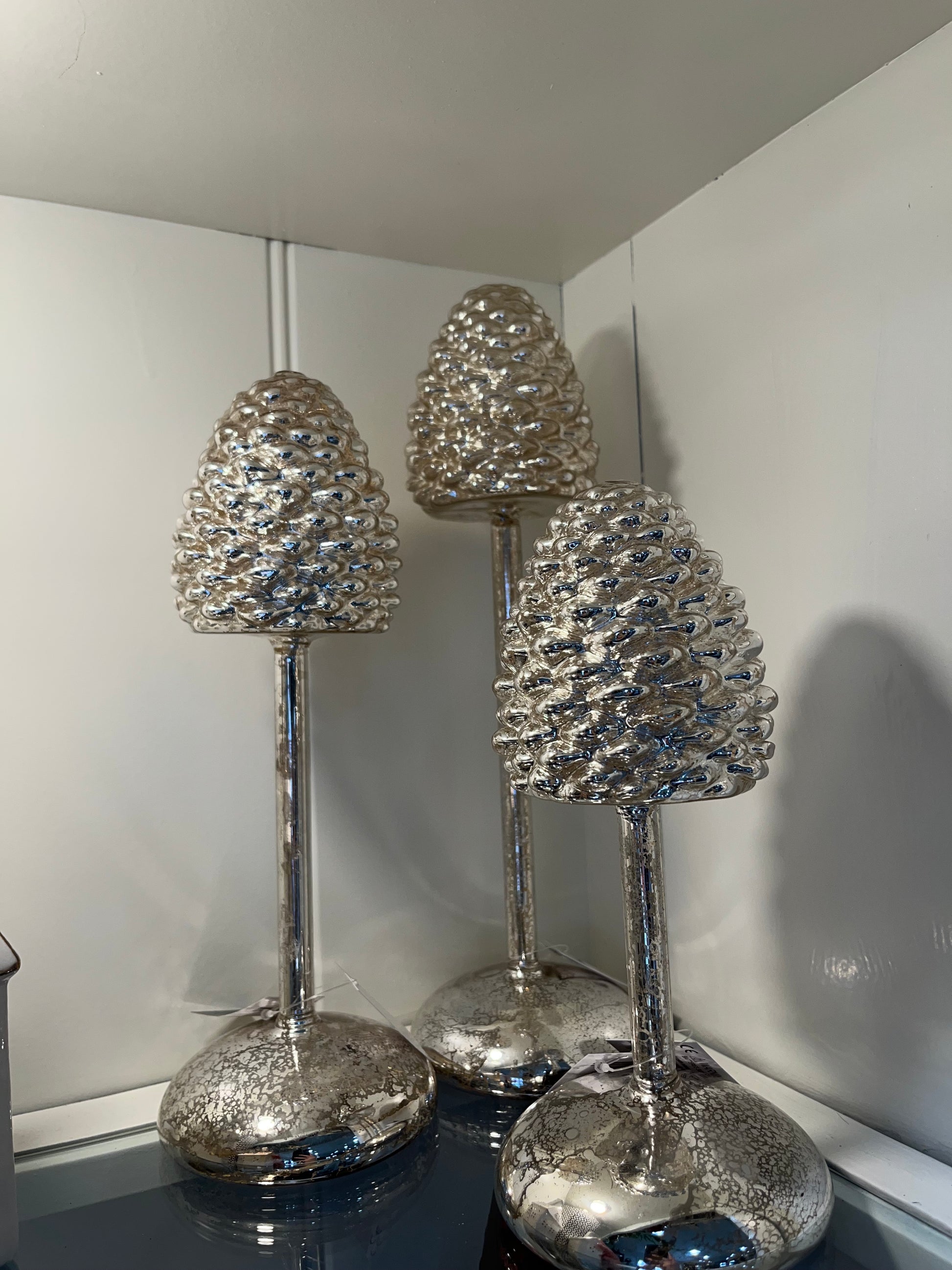Mercury Glass LED Finials