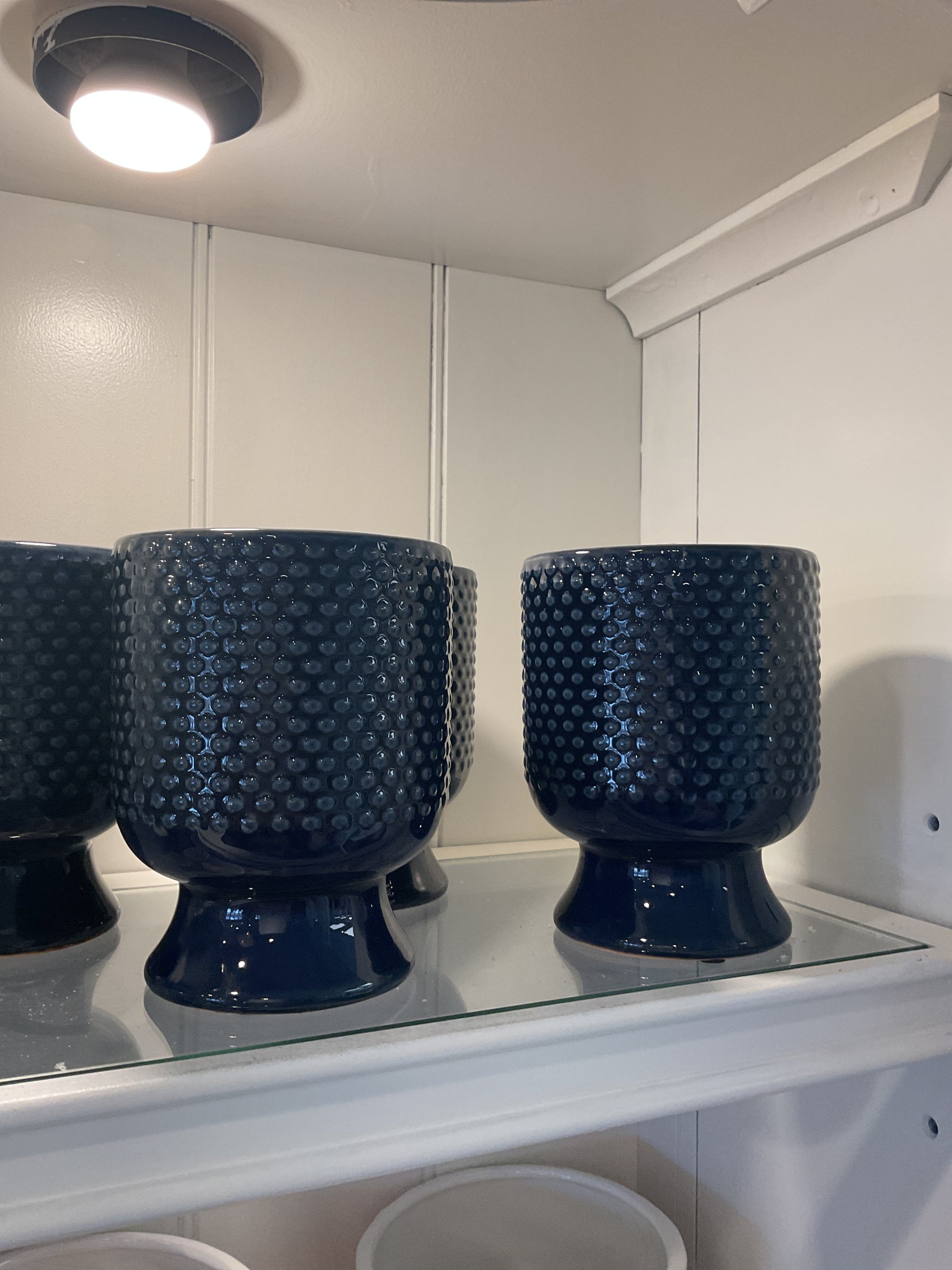 Cobalt Hobnail Planter