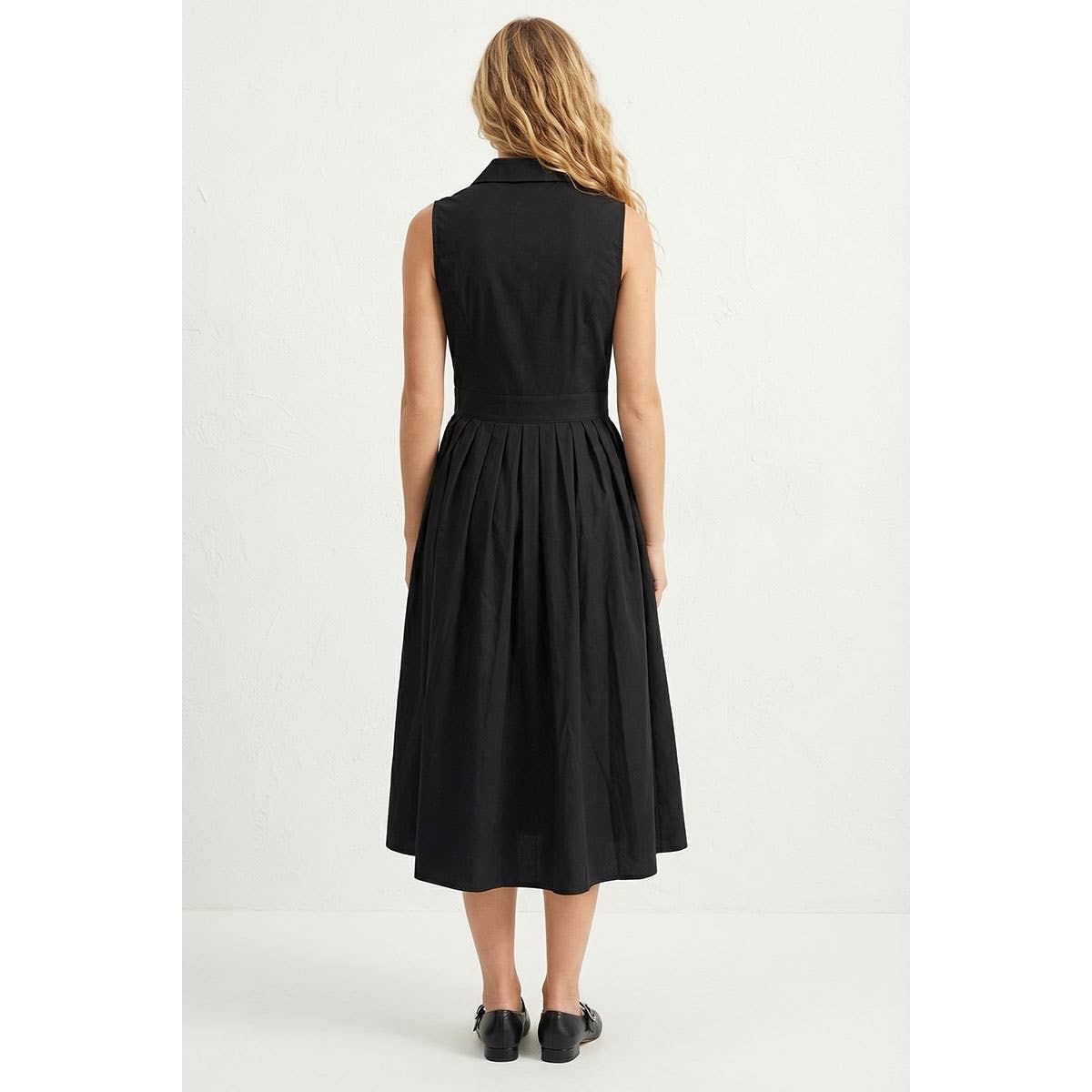 Sleeveless Midi Shirt Dress