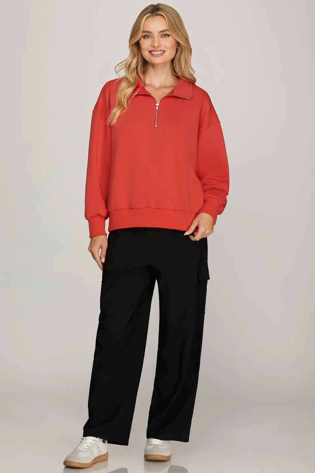 Long Sleeve Half Zip Sweatshirt
