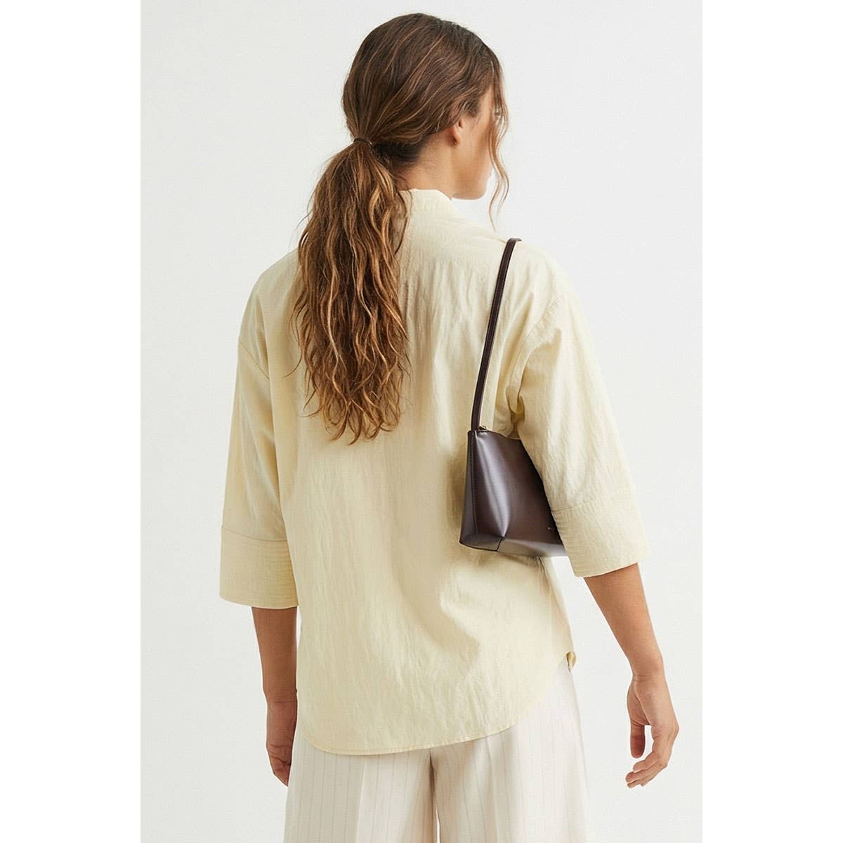 Contrast Stitch Detail Popover Blouse