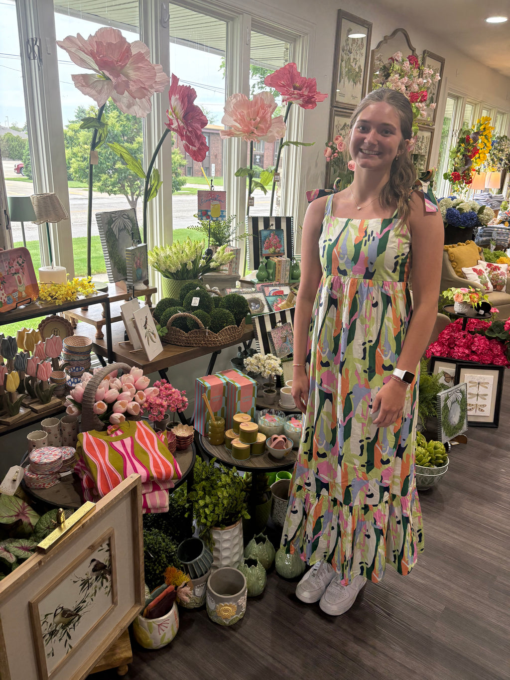 Tie Strap Multi Color Maxi Dress