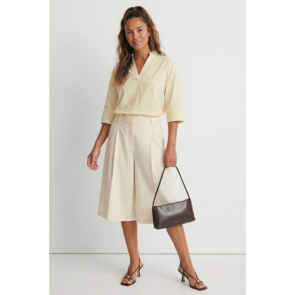 Contrast Stitch Detail Popover Blouse