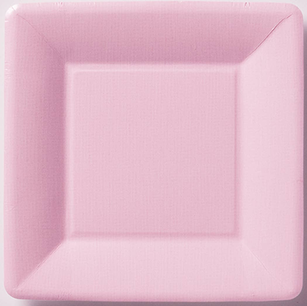 7" Square Paper Plates Pack Of 8 Classic Linen rose