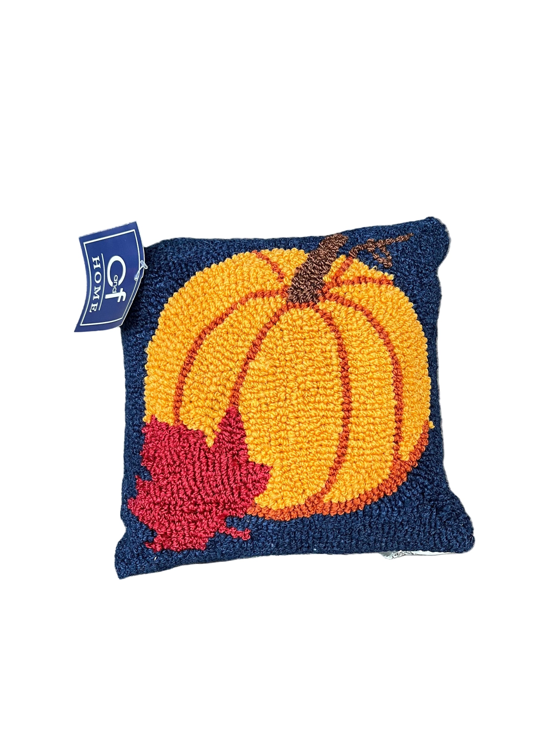 Autumn Pumpkin Hooked Pillow