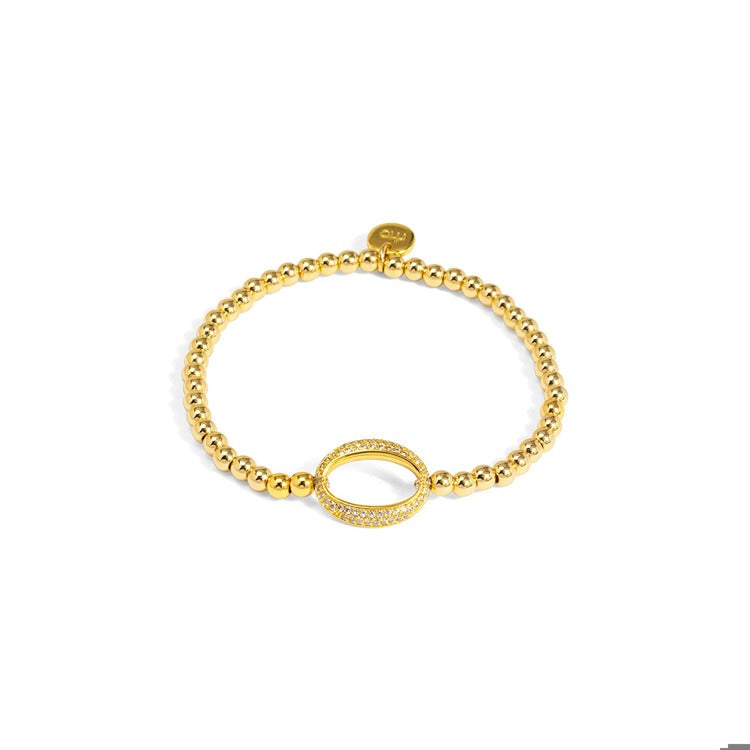 PavA Oval Link Beaded Stretch Bracelet