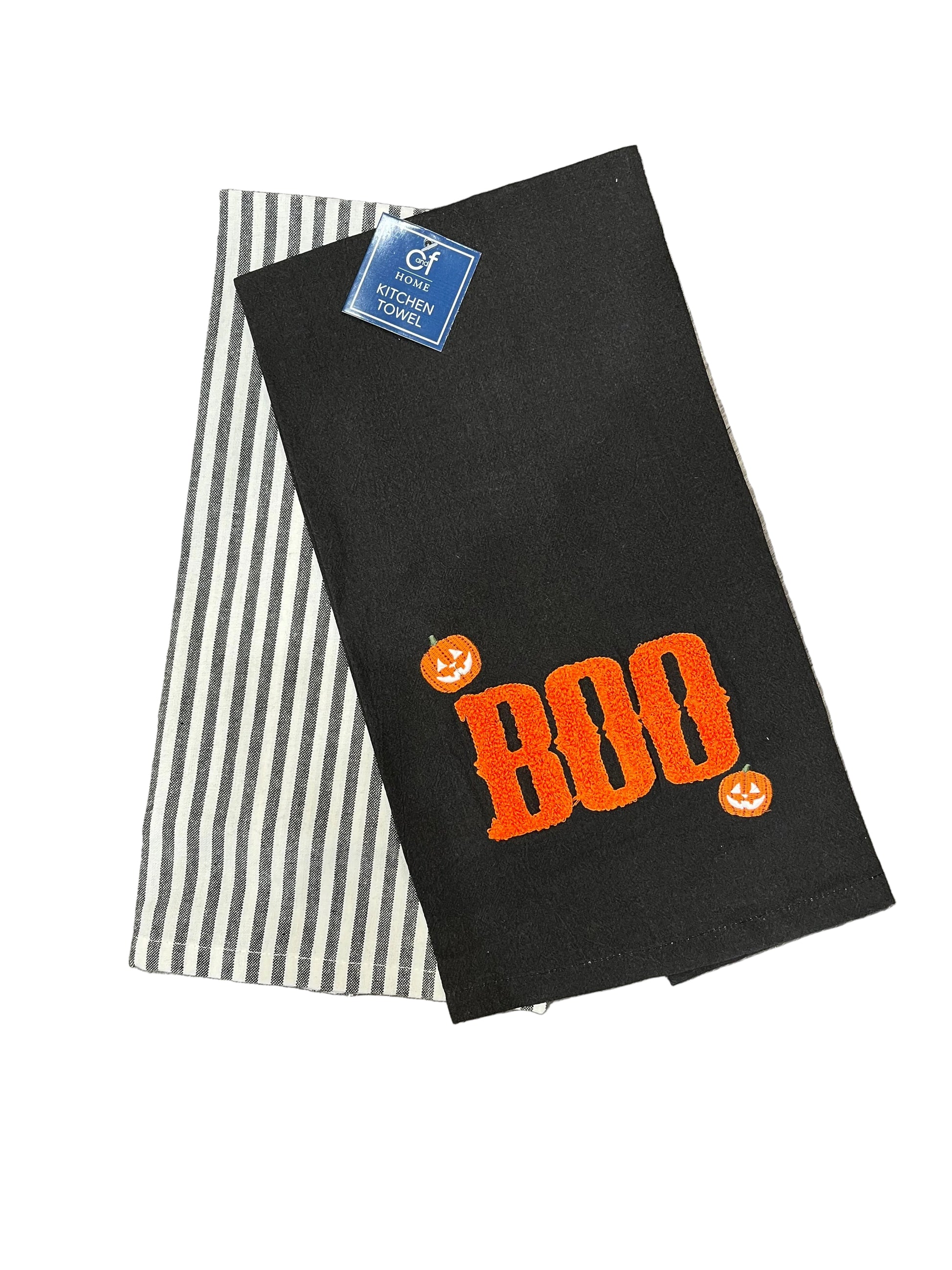 Boo Stripe Towel Set 2