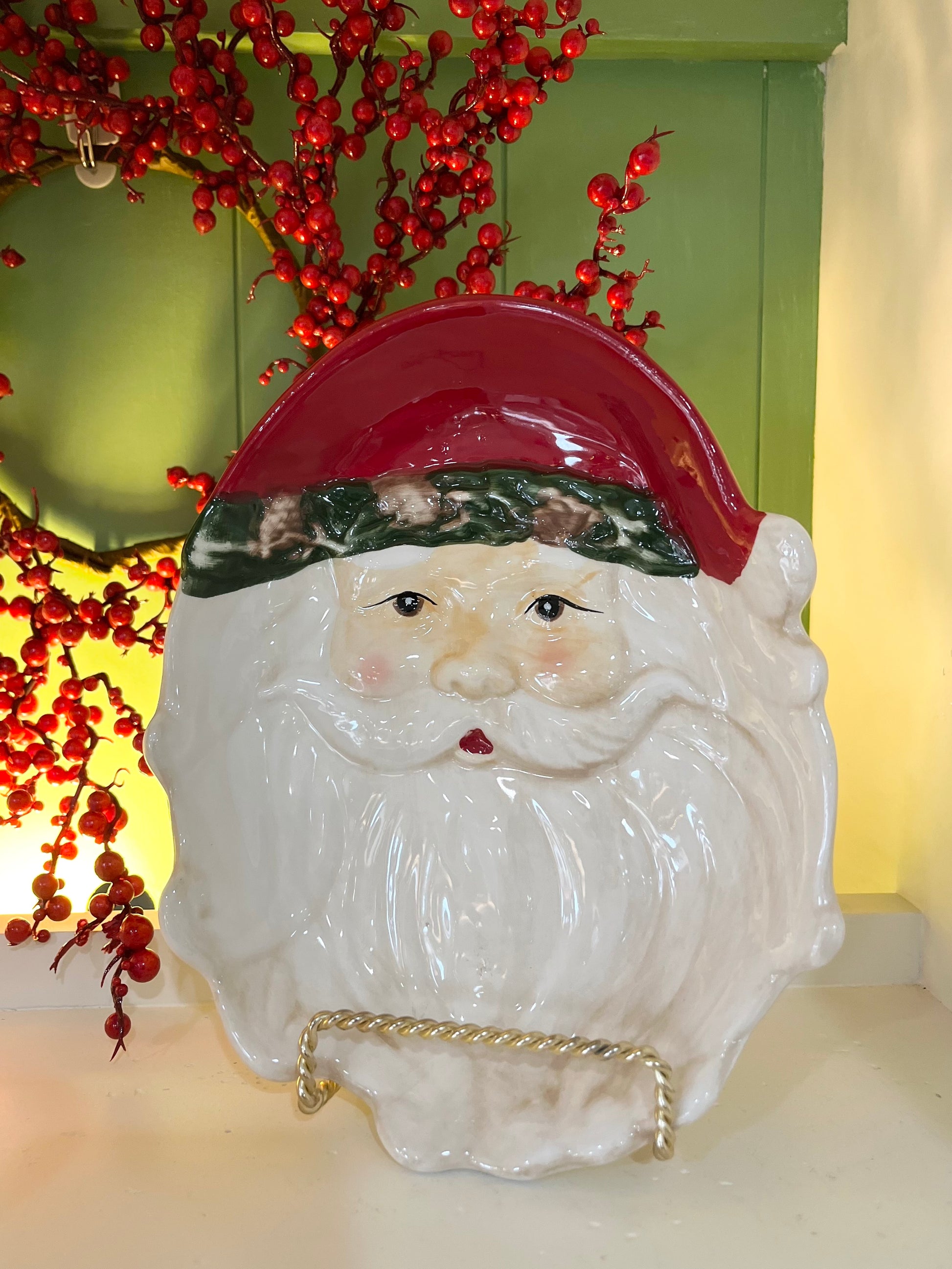 Santa Face Ceramic Plate