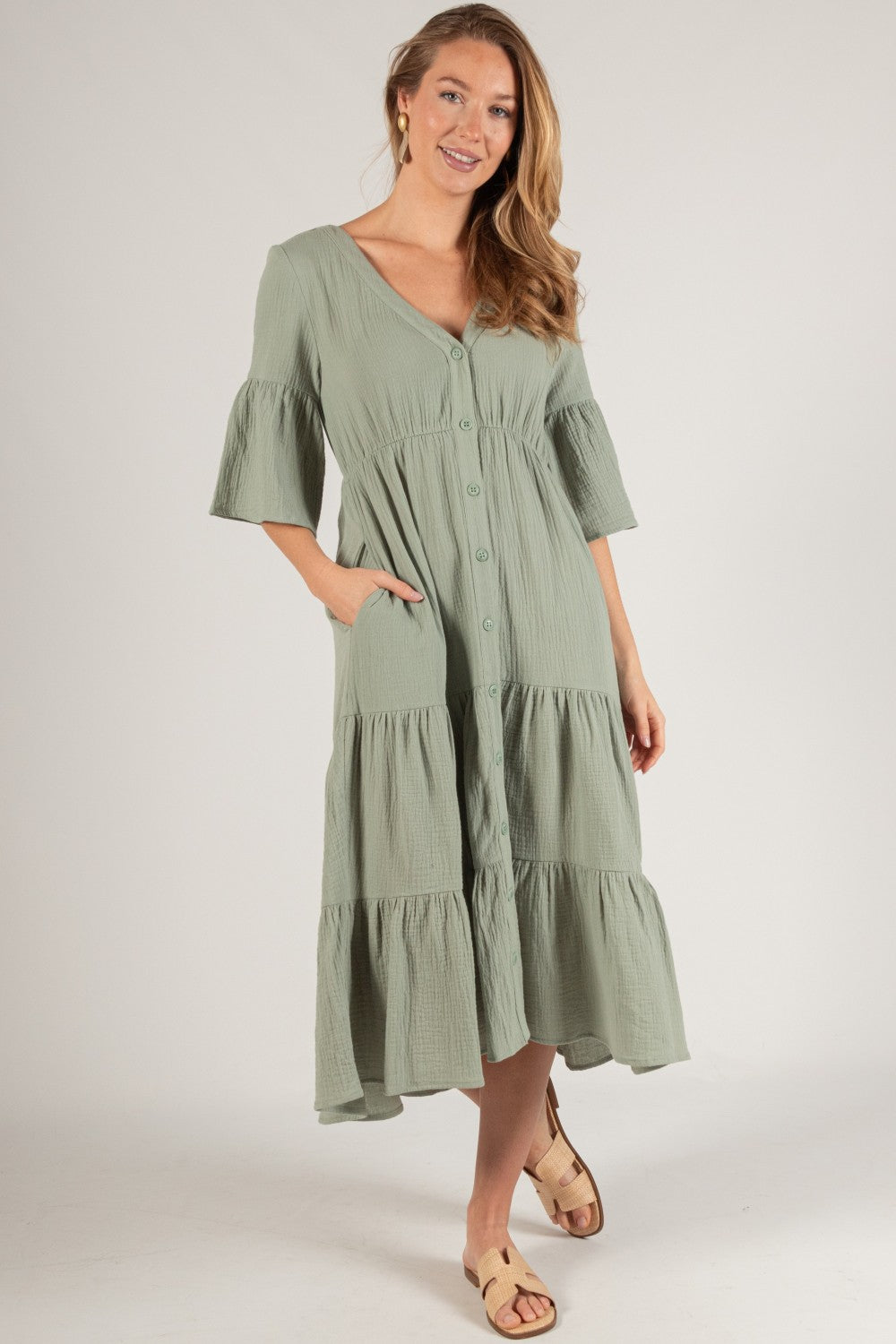 Tiered Midi Dress