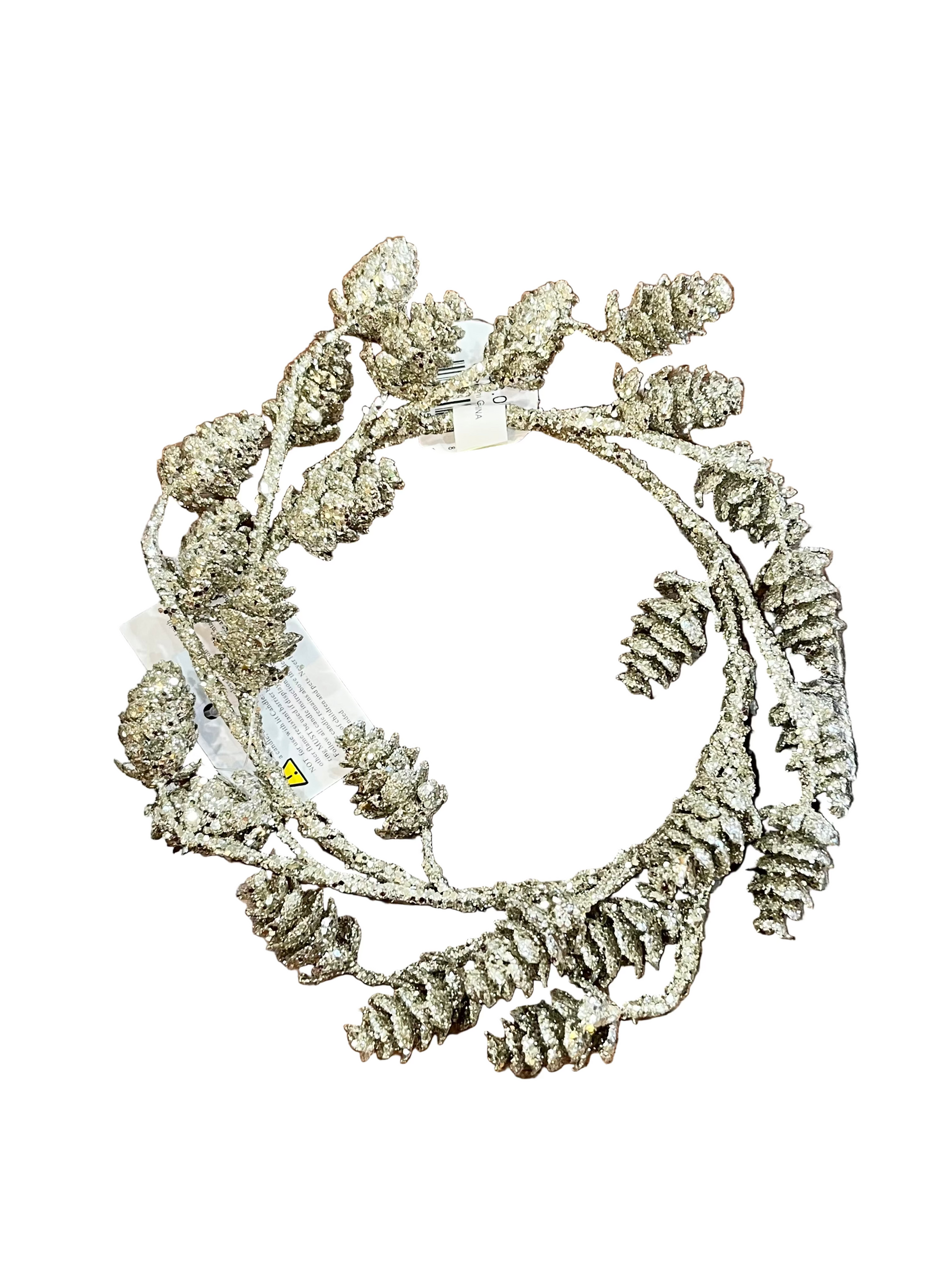 7.5" Mini Glitter Pinecone Candle Ring