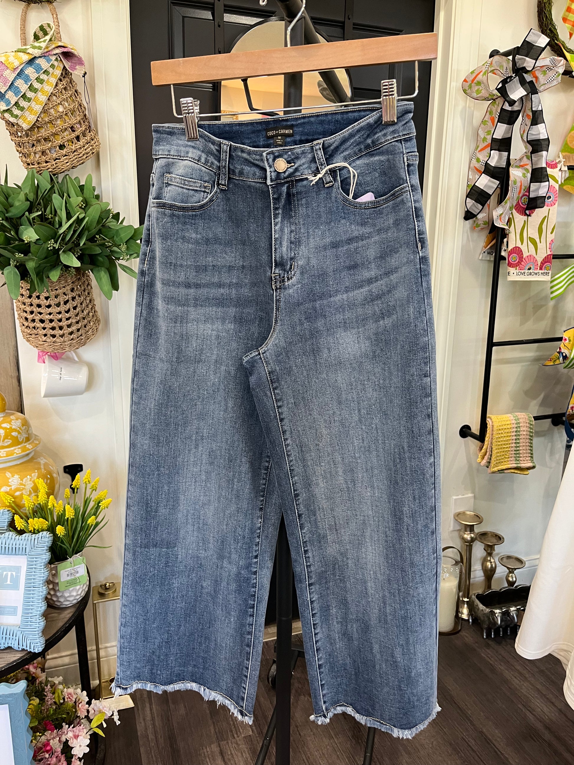 Bambu Soft Wide Leg Raw Bottoms Capris