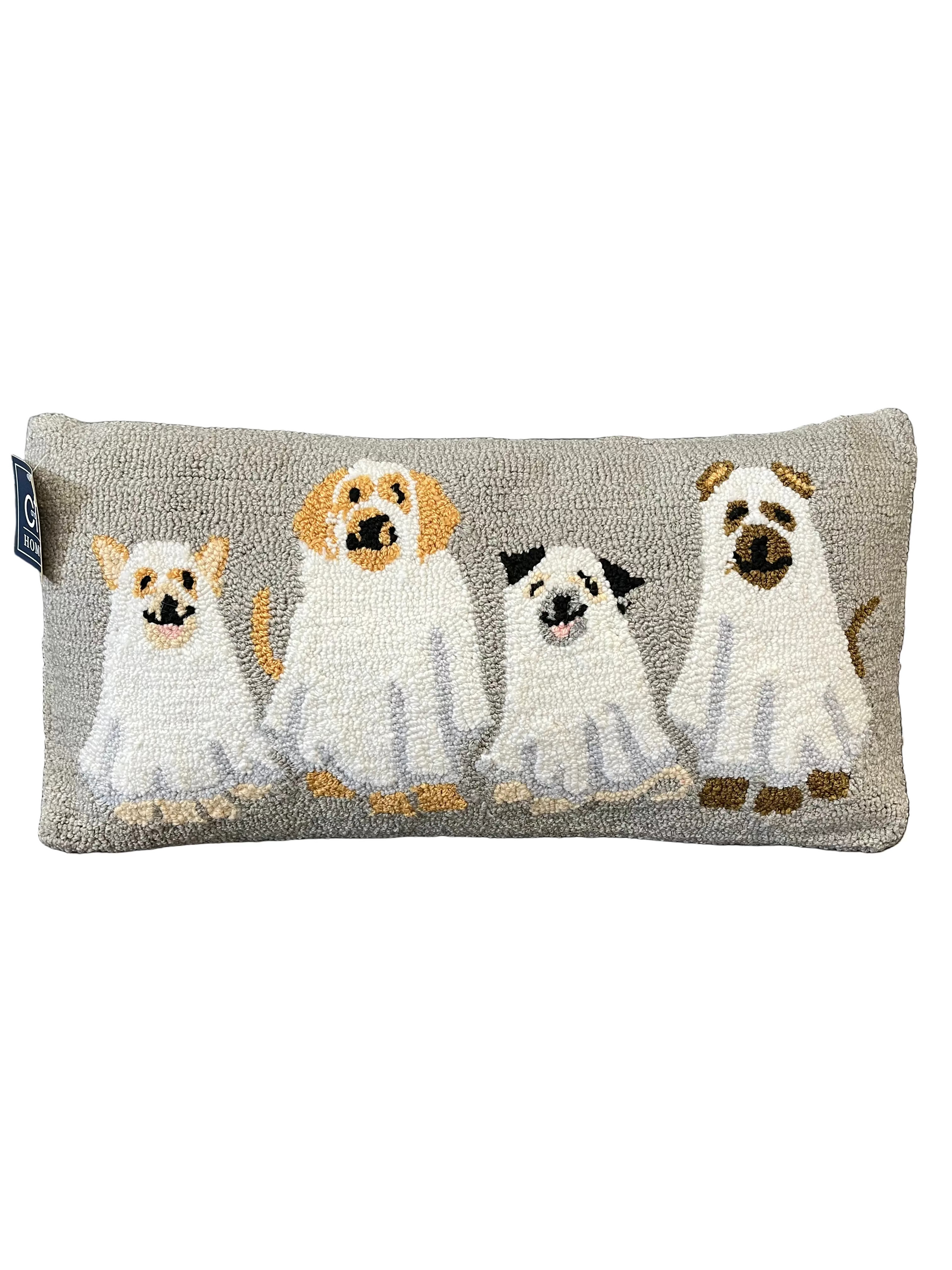 Ghost Dogs Hooked Pillow