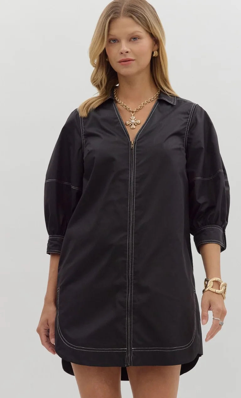 The Black Zip Dress