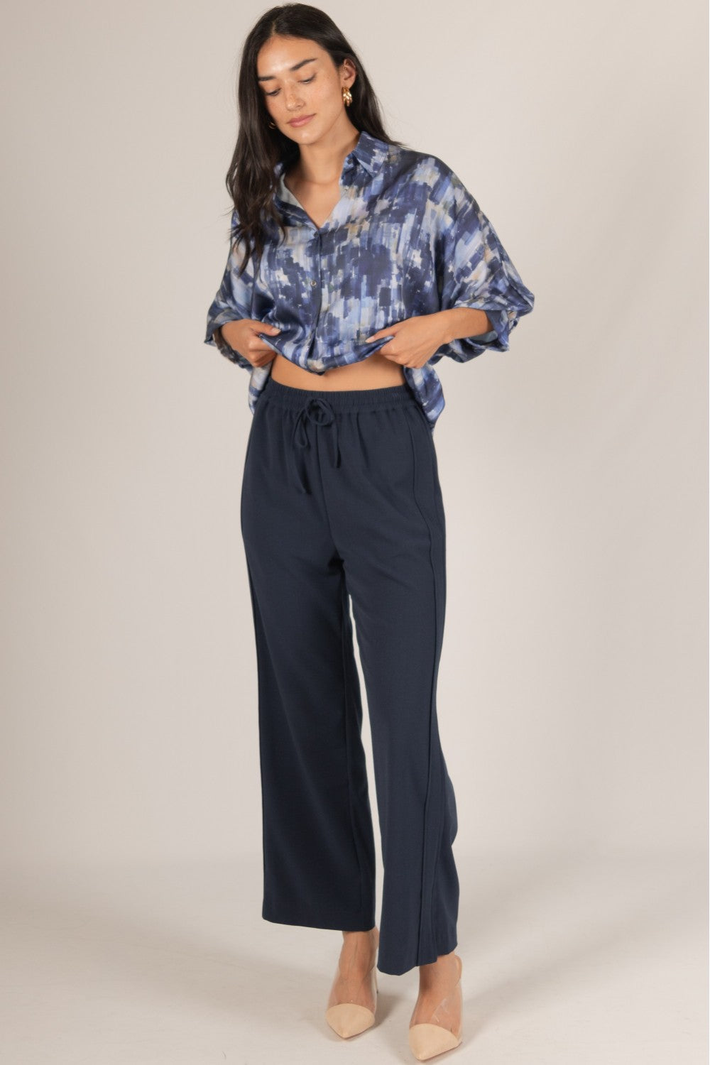Wide Leg Slit Pants