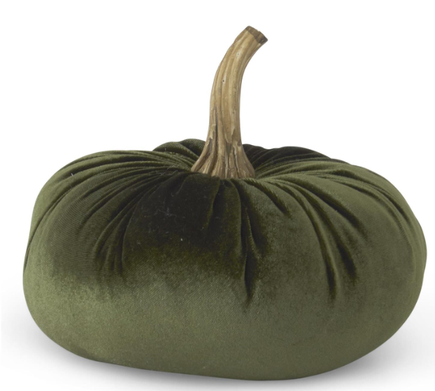 Green velvet stuffed pumpkin