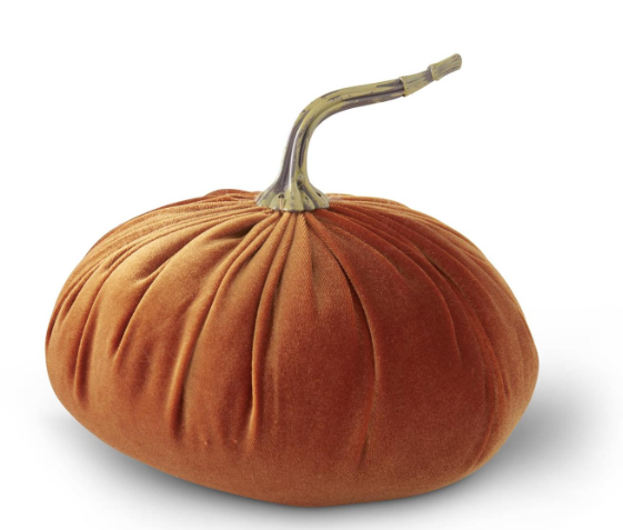Orange velvet stuffed pumpkin