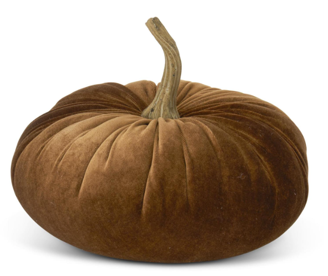 Brown velvet stuffed pumpkin