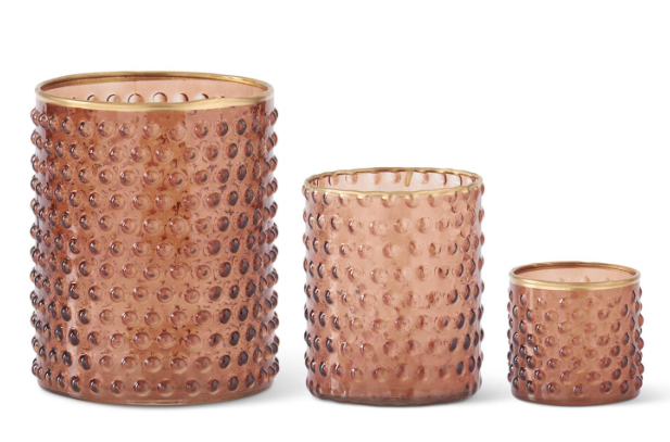 Dot Embossed Containers w/ Gold Painted Rim