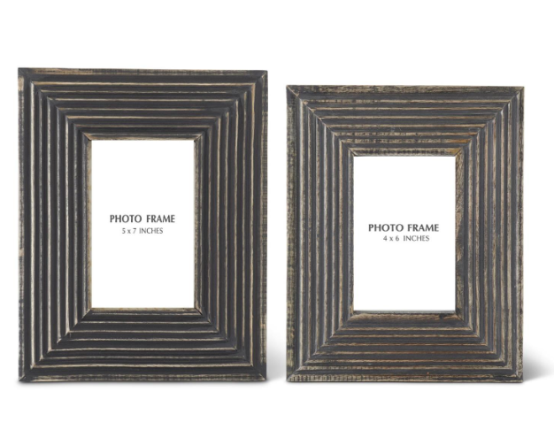 Carved Black Wood Photo Frames