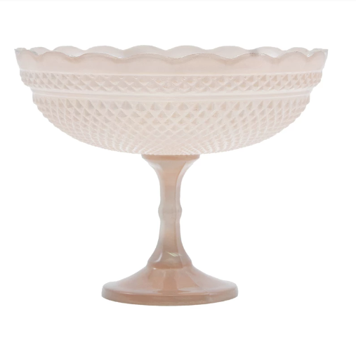 Pressed Glass Scalloped Footed Bowl