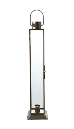 Metal & Glass Lantern Taper Holder