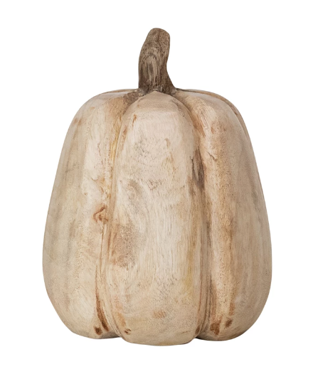 Carved Mango Wood Pumpkin