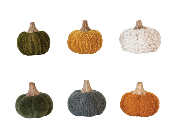 Velvet Pumpkin w/ Wood Stem