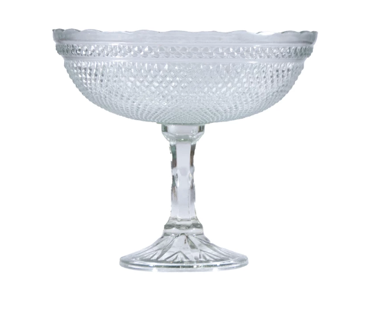 Pressed Glass Scalloped Footbed Bowl