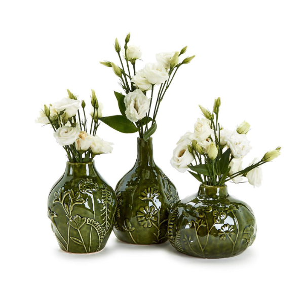 Floral Scape Relief Pattern Vase