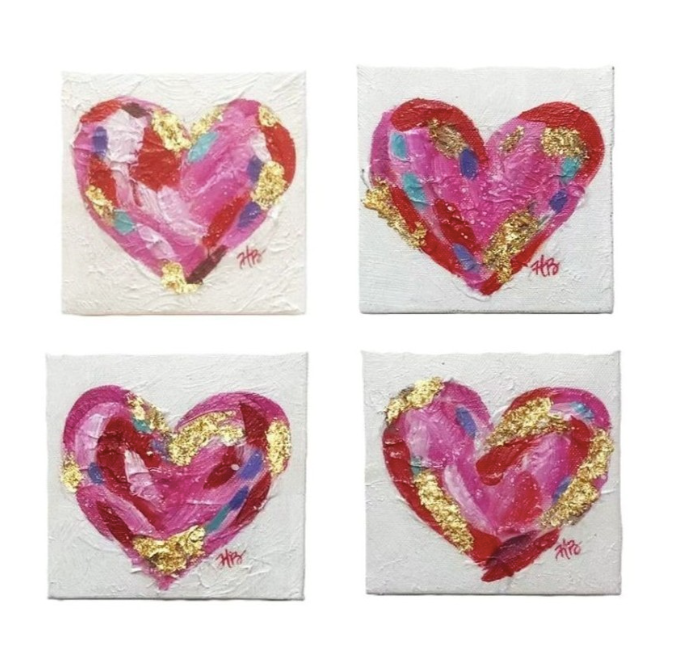 Canvas Heart Table Sign