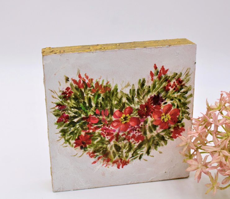 Table Block, Floral Heart