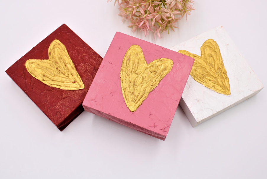 Wood Heart Table Block