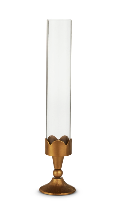 Gold Scalloped Hurricane Candlestick