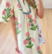 Floral Split Neck Dress