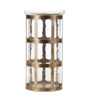 Candle Holder Iron/Glass