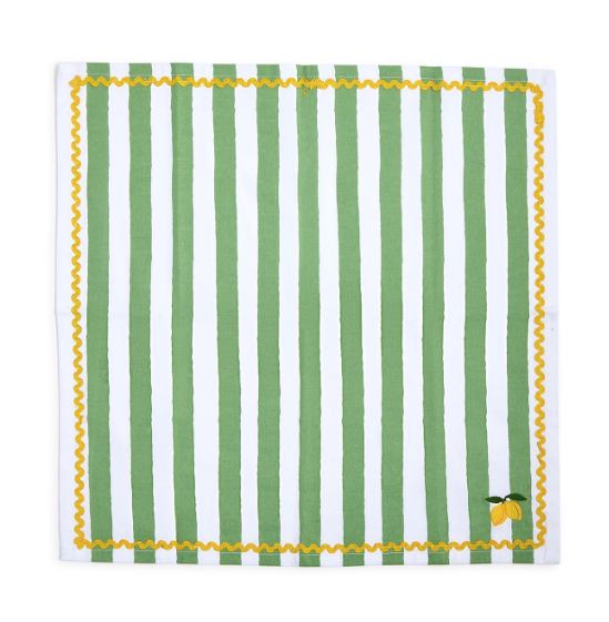 Lemon Embroidered Cloth Dinner Napkins