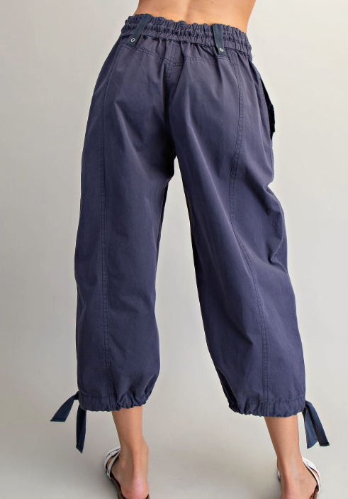 Mineral Washed Tied Cuff Jogger Pants