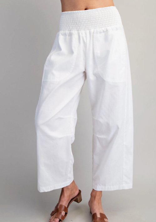 Soft Washed Smocked Solid Pants