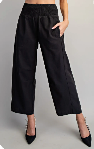 Soft Washed Smocked Solid Pants