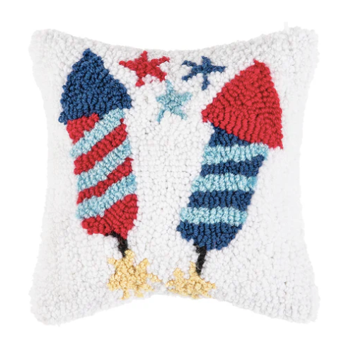 Firecracker Hooked Pillow
