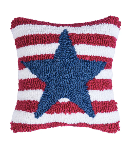 Stars & Stripes Hooked Pillow