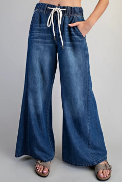 Wide Leg Elastic Waist Pants