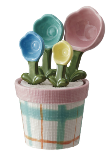 Stoneware Flower Shaped Measuring Spoons
