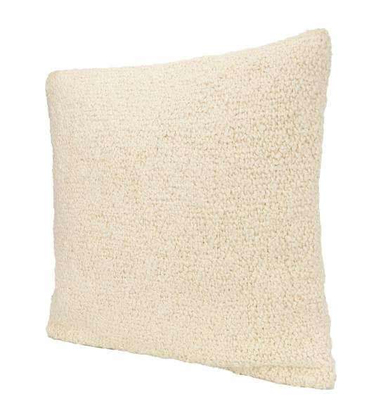 20" Square Woven Cotton Boucle Cream