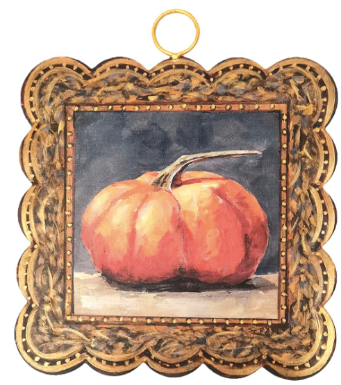 Mini Scallop Art Gilded Orange Pumpkin
