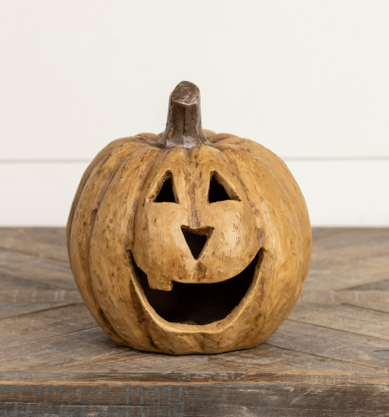 8" BEIGE BIG MOUTH PUMPKIN