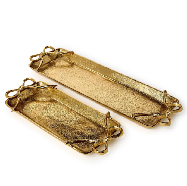 Gold Bow Handled Trays