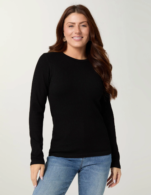Ultra-Lush Seamless Ribbed Crew Neck Top