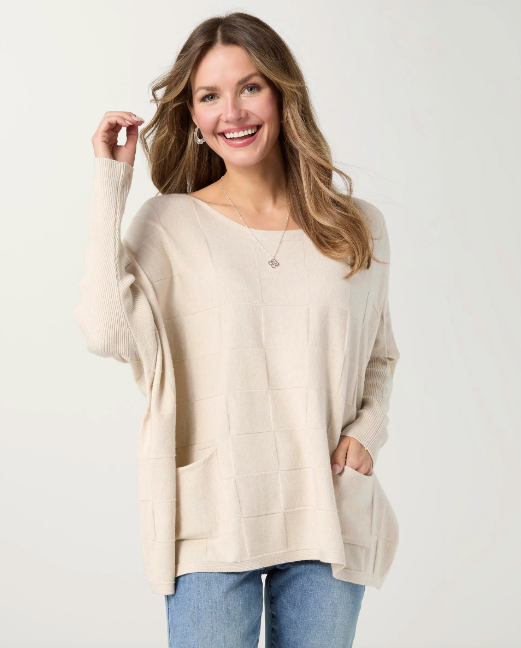 Lightweight Heavenly-Luxe Textured Knit Poncho